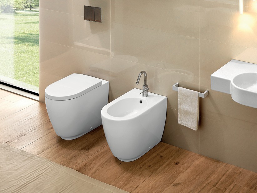 Monero Floor-Mounted Rimless Sanitary Ware Glossy White