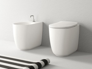 WC à poser sans réservoir sans bride blanc mat Nolita