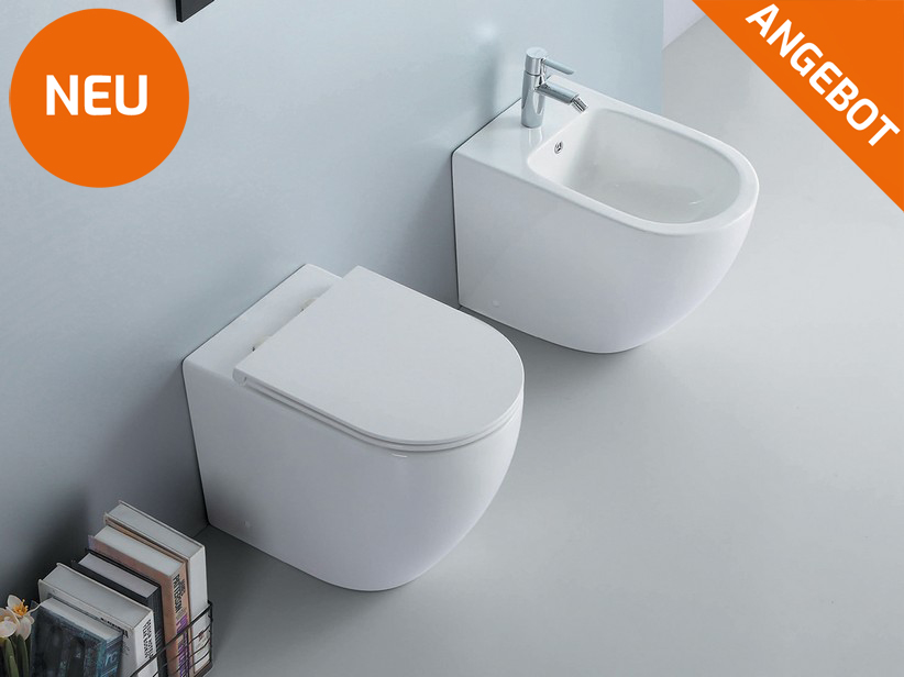 Stand-Sanitärkeramik Moon Vortex glänzend Weiss