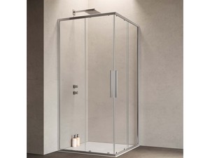 Sax Corner Shower Box 80x120 H200 Sliding Doors 6 mm Crystal Transparent Chrome