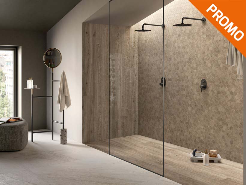 Rivestimento Bagno in Gres Porcellanato Effetto Legno Rettificato - Scott