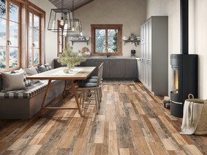 SPC Flooring Scrapwood Brown - Brown Whitewashed Wood Effect
