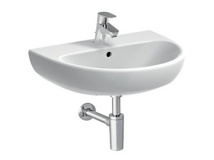 Lavabo à colonne Geberit Selnova monotrou 65X50 Blanc