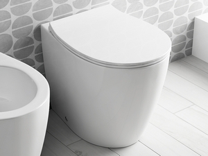 WC à poser Sentimenti Neo 52x36 cm adossé au mur sortie horizontale/verticale blanc brillant