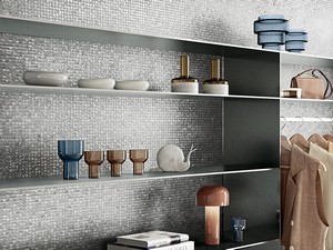 Mosaïque aluminium Shell Silver 30x31,2 cm gris argenté