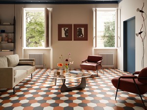 SIX COTTO 21X18,2 PLAIN TERRACOTTA HEXAGONAL PORCELAIN TILE