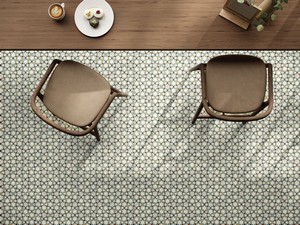 SIX DECO AGADIR 21X18,2 DECORATED HEXAGONAL PORCELAIN TILE