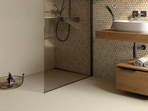 SIX SAND 21X18,2 PLAIN BEIGE HEXAGONAL PORCELAIN TILE