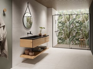 Dünne Fliese 3,5 mm Slim Stone White 100x100 Feinsteinzeug mit weißer Steinoptik