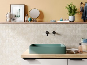 Mosaik dünn 3,5 mm Slim Stone White 29x27 Feinsteinzeug Steinoptik Weiß