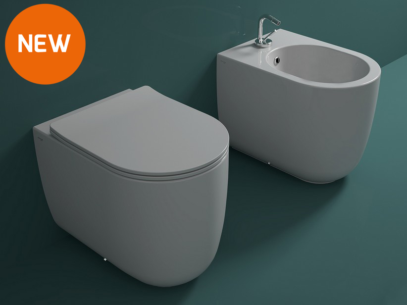 Solana Floor-Mounted Back-to-Wall Rimless Sanitary Ware