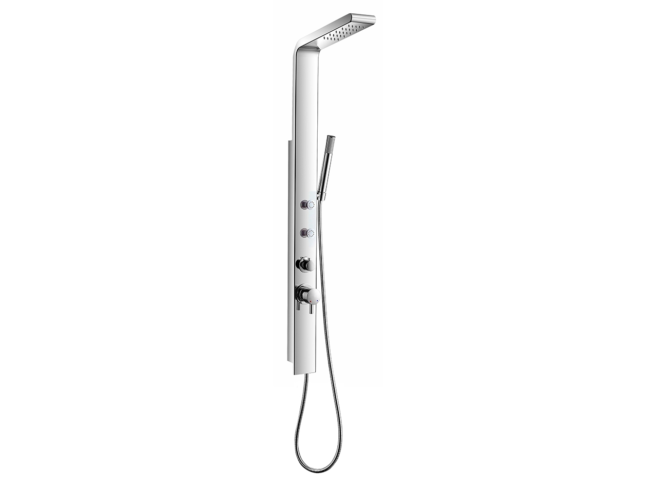 Colonne De Douche Ogomondo Joy - 3 Jets Hydro Et Cascade, Acier Inox, Italie - Garantie 2 Ans