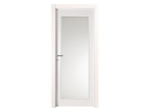 Space Hinged Door with Glass Panel 70Xh210 cm White Wood Effect