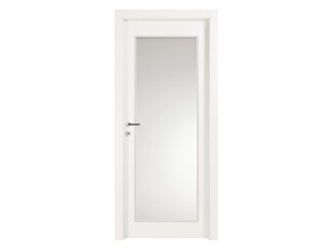Space Hinged Door with Glass Panel 70Xh210 cm White