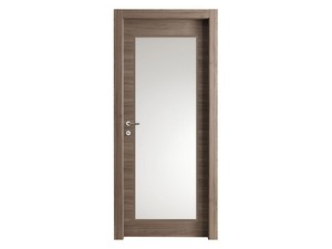 Space Hinged Door with Glass Panel 70Xh210 cm Cinder