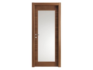 Space Hinged Door with Glass Panel 70Xh210 cm Cognac