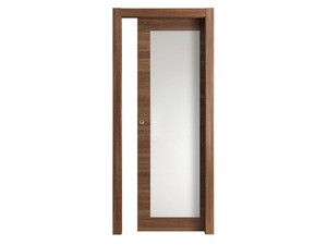 Space Sliding Door with Glass Panel 70Xh210 cm Cognac