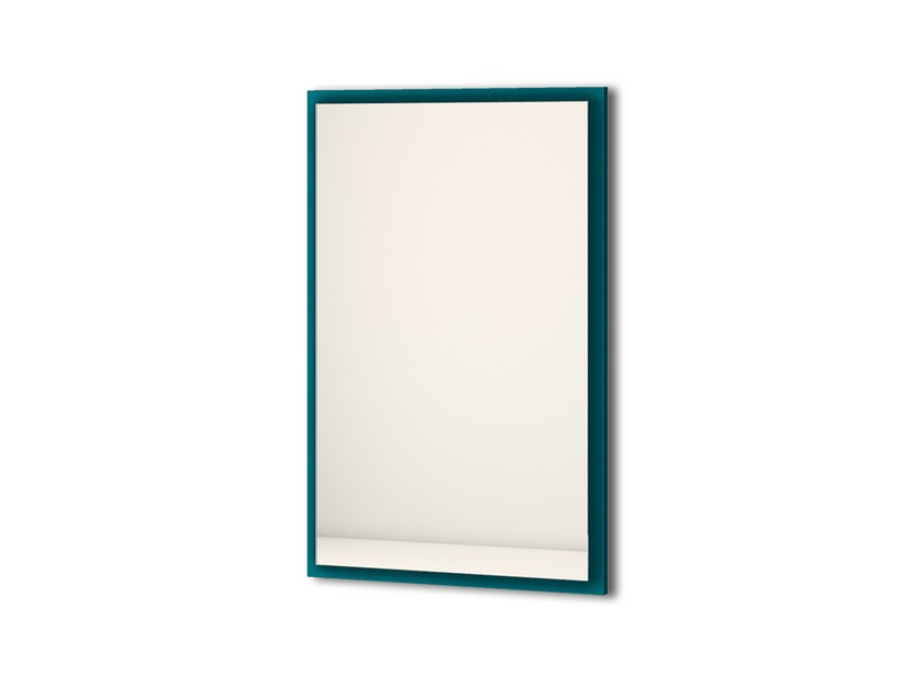 Badezimmerspiegel mit LED-Licht CLASSIC 90x59 cm Petrolblau
