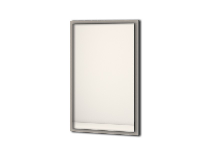 Badezimmerspiegel mit LED-Licht CLASSIC 90x59 cm Wolkig Grau