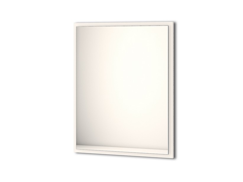 Badezimmerspiegel mit LED-Licht CLASSIC 90x73 cm Weiß Matt