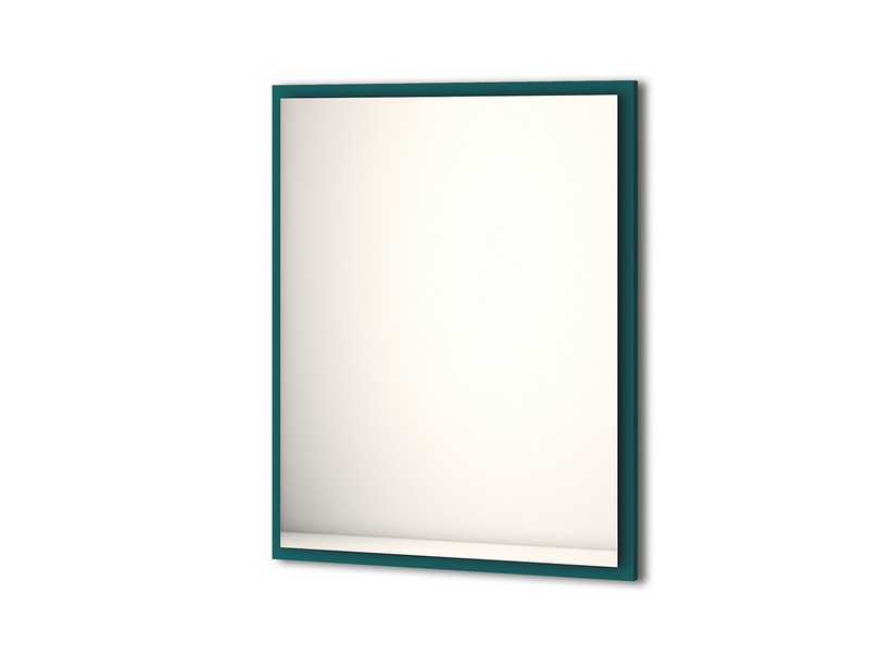Badezimmerspiegel mit LED-Licht CLASSIC 90x73 cm Petrolblau