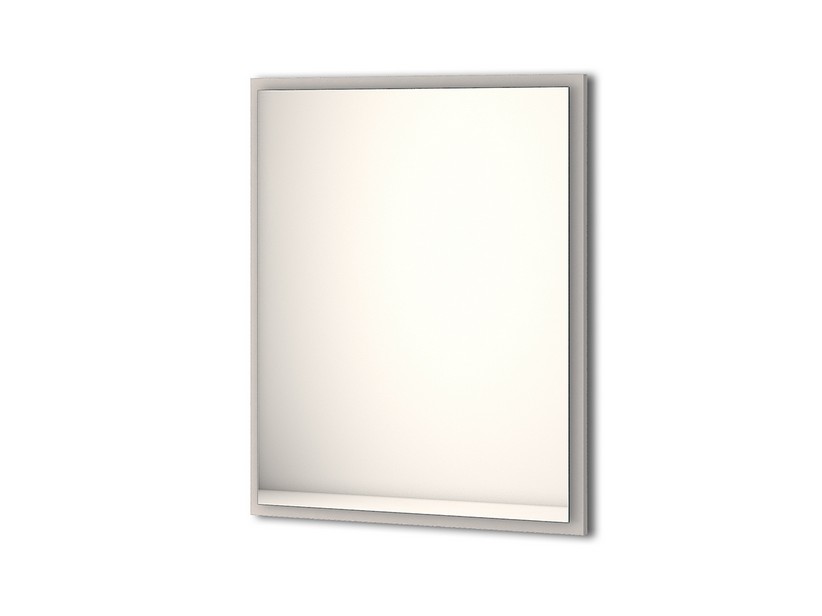 Badezimmerspiegel mit LED-Licht CLASSIC 90x73 cm Wolkig Grau