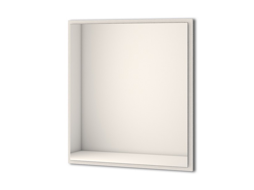 Badezimmerspiegel mit LED-Licht CLASSIC 90x98 cm Weiß Matt
