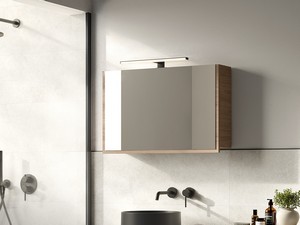 Spiegel mit Stauraum LUMI L80xH51 cm Holzoptik Walnussporen