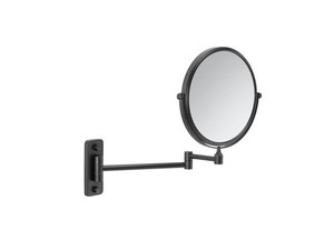 Focus 3X Magnifying Bathroom Mirror in Matte Black Stainless Steel