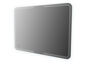 Olas LED-Badezimmerspiegel Touch 120x90, polierte Drahtstreifen