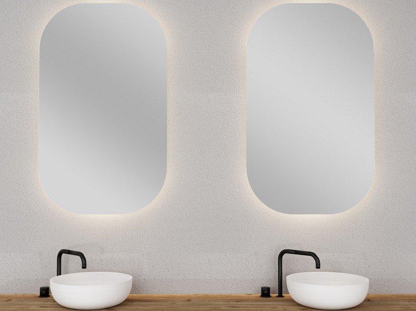 Miroir salle de bain Vanity 100x60 cm oval à LED rétroéclairé - Iperceramica