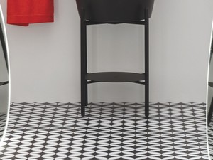 Support pour lavabo totem Kracklite en acier inoxydable noir mat