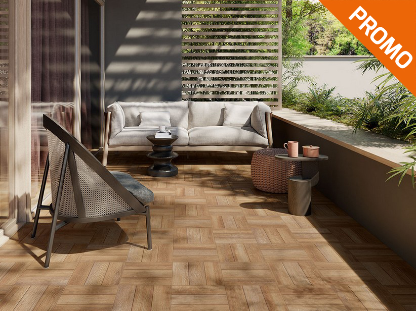 Carrelage extérieur grès cérame imitation parquet 30x30 - Sundeck