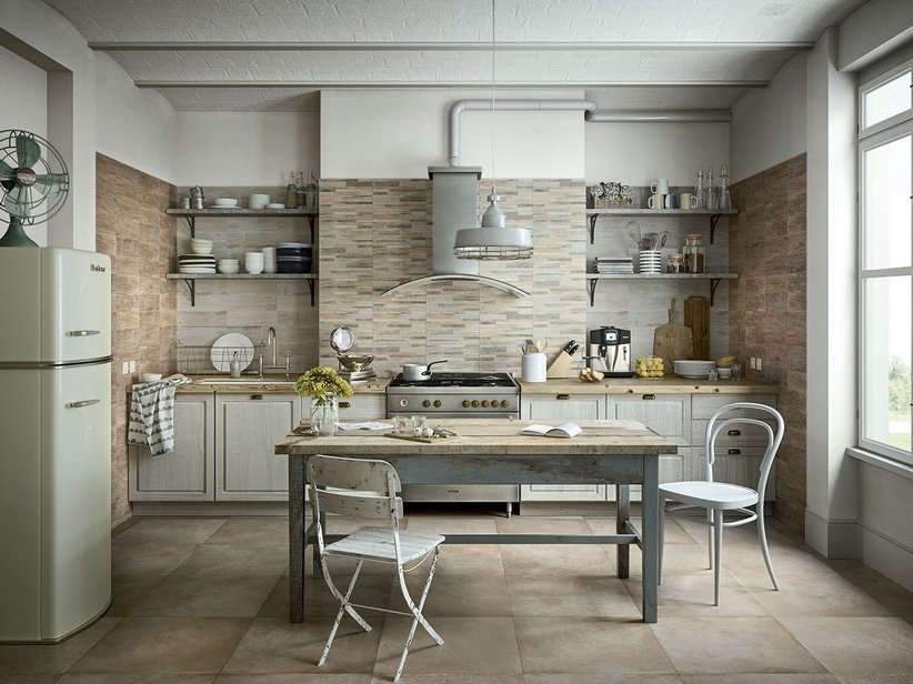 Rivestimento Cucina In Bicottura Effetto Legno Naturale 25X40 - Taiga