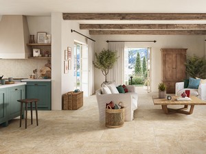 Tibur Avorio 40x40 Rectified Porcelain Tile Ivory Marble Effect