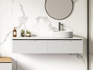 Top TOUCH 140x51,5xH1,8 cm blanc mat