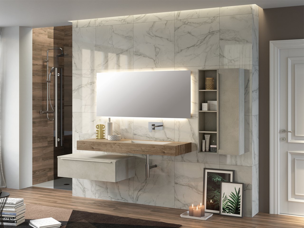 Topsy Unitop Hpl 140X49Xh12 Right Natural Oak - Iperceramica-mt