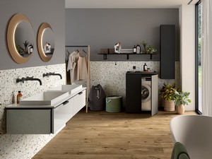 Mobile Bagno TOUCH 140 cm 2 Cassetti Bianco Lucido e Doppio Lavabo Unitop Semincasso STAR Bianco Opaco