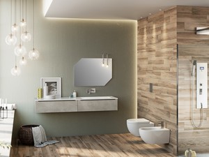 Trendy Bathroom Furniture 180 cm 2 Drawers And Right White Matt Washbasi