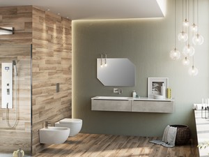 Trendy Bathroom Furniture 180 cm 2 Drawers And Left White Matt Washbasin