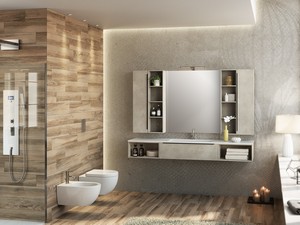 Meuble de salle de bains Trendy 190 1 tiroir lavabo Hide blanc mat