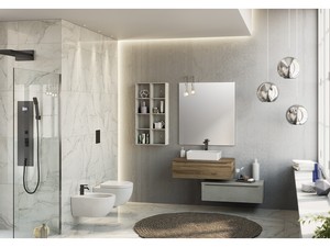 Mobile Bagno Trendy 90 Cm Noce Belgravia Con Toppino Per Lavabo Appoggio