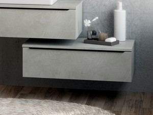 Wall-Hung Drawer Trendy 90 cm Cement with Top