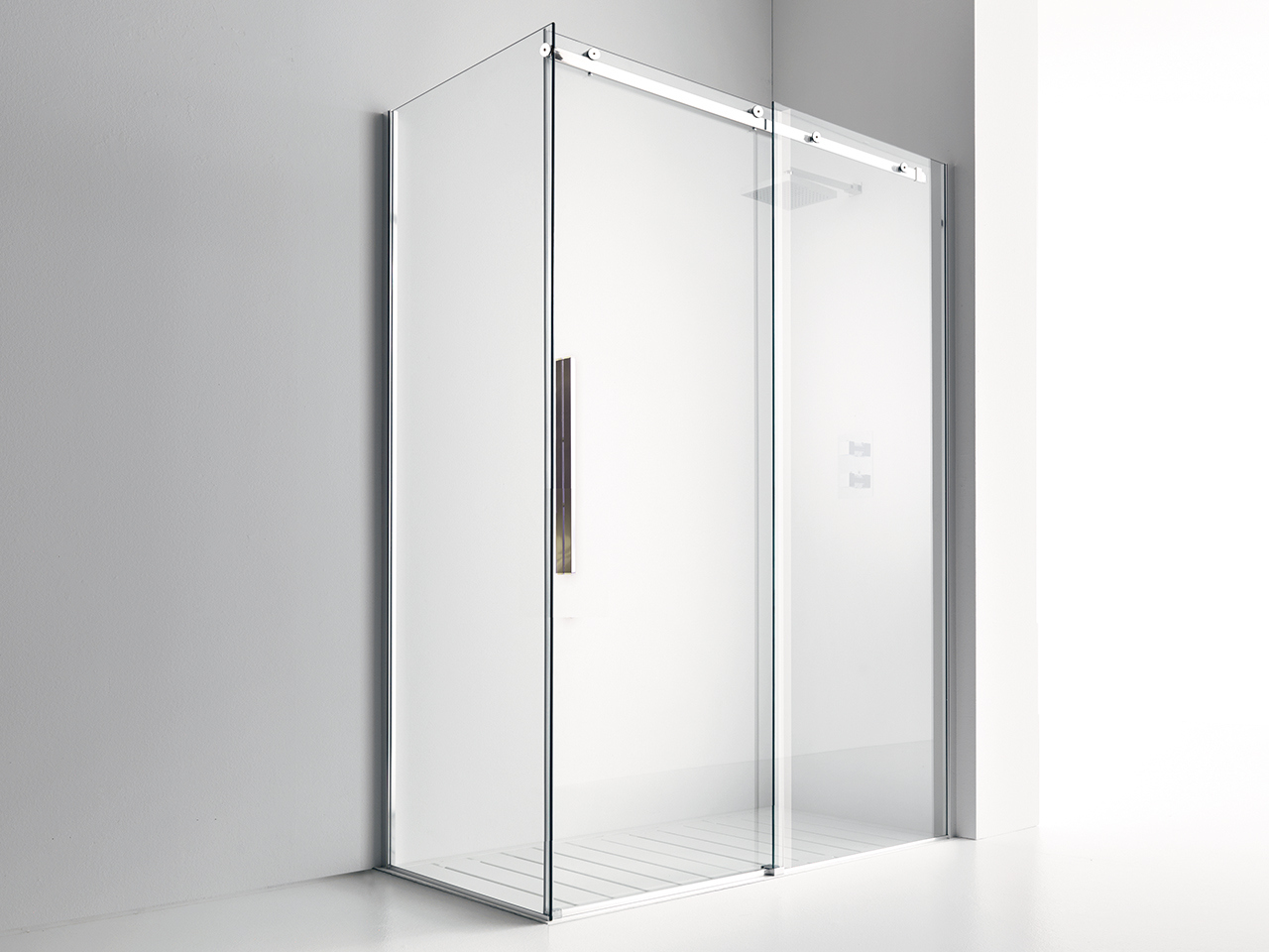 Box Doccia Angolare 80x100 Cm Con Anta Scorrevole: Vetro Temperato 5 Mm, Profili In Alluminio Cromo, Regolabile, Facile Da Pulire