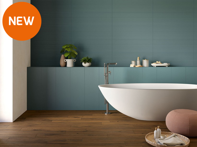 Rectified Bathroom Wall Tile with Trendy Colours and Decorations - Velvet