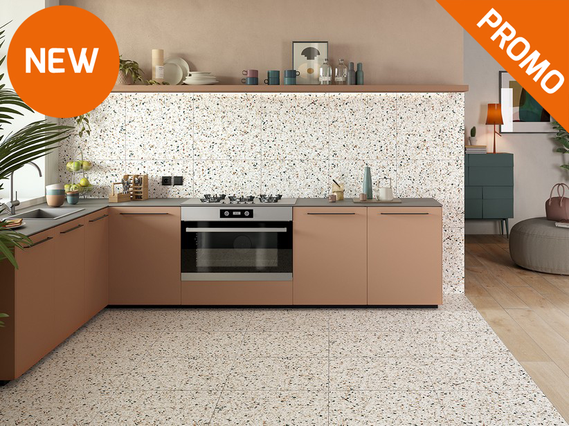 Kitchen Wall Tiling Grit Effect Rectified 60x60 - Venice