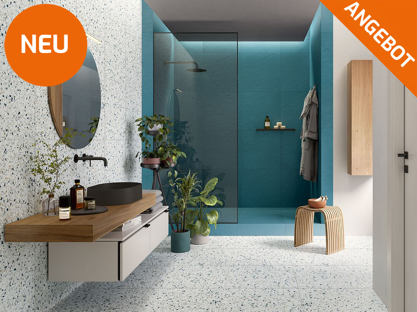 Badezimmer Wandfliesen Terrazzo-Optik rektifiziert 60x60 - Venice