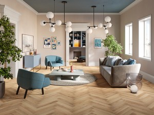 Parkett Fischgrätenmuster, Eiche weiß - Via Tortona Bianco
