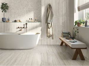 Carrelage Vogue White Marbles 60x120 grès cérame effet travertin blanc poli