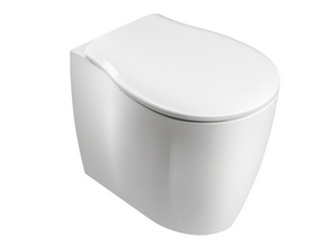 WC à poser Fantom rimless 55x37 cm adossé au mur blanc brillant à économie d’eau